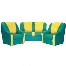 «Пузатик» комплект детской мягкой мебели зелено-желтый