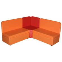 «Теремок» комплект детской мягкой угловой мебели оранжево-красный