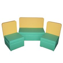 «Комплект 4-х местный» комплект мягкой мебели желто-слатовый